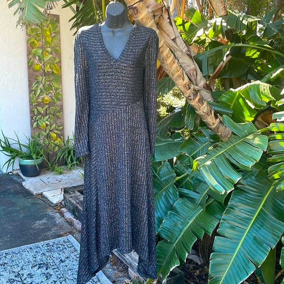 Dkny Dresses & Skirts - DKNY silver metallic asymmetric dress